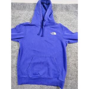 North Face Sweatshirt Mens Small Purple Logo Hoodie Outdoors Hoody Sweater
